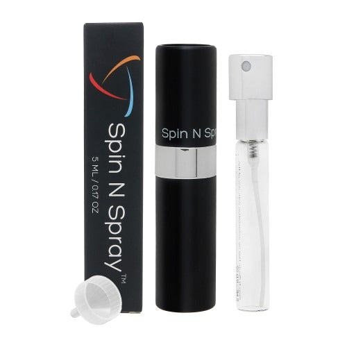 Black Atomizer by Spin N Spray for Unisex - 0.17 oz Empty Refillable Atomizer