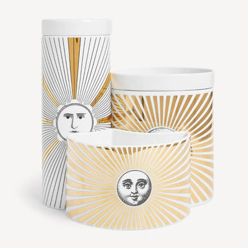 Nel Mentre Scented Candle Trio Set - Soli Decor-Immaginazione by Fornasetti for Unisex - 3 Pc 35.97oz Large Scented Candle, 28.2oz Tall Scented Candle, 18.7oz Vase Scented Candle