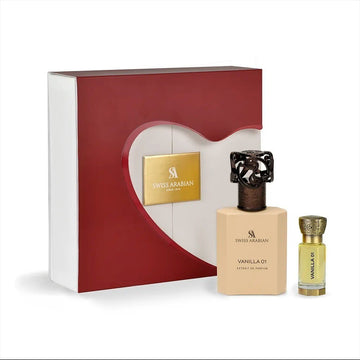 Vanilla 01 by Swiss Arabian for Unisex - 2 Pc Gift Set 1.7oz Extrait de Parfum Spray, 0.4oz Concentrated Perfume Oil