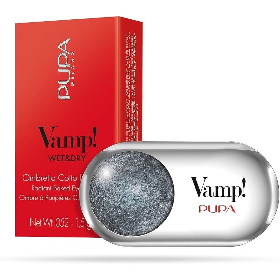 Vamp! Wet and Dry Eyeshadow - 308 Anthracite Grey by Pupa Milano for Women - 0.035 oz Eye Shadow