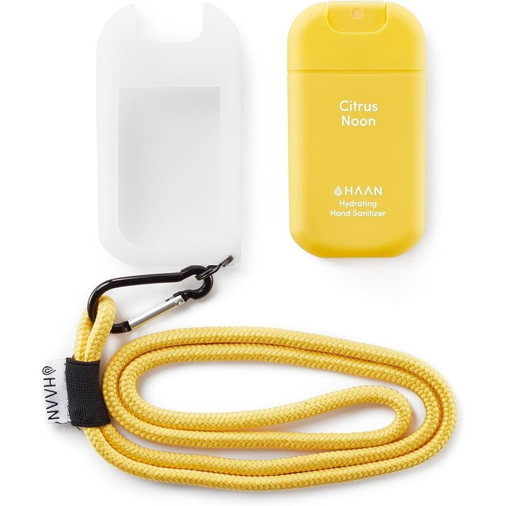 Hydroalcoholic Hand Cleanser With Case and Lanyard - Citrus Noon Kit by Haan for Unisex - 2 Pc Kit 1oz Hand Cleanser, 2 Pc Case and Lanyard