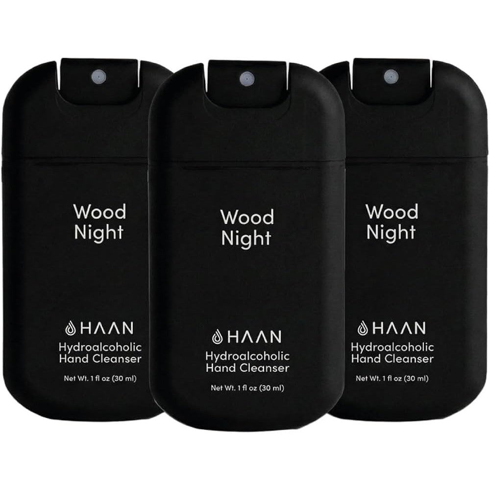 Hydroalcoholic Hand Cleanser - Wood Night by Haan for Unisex - 1 oz Hand Cleanser - Pack of 3