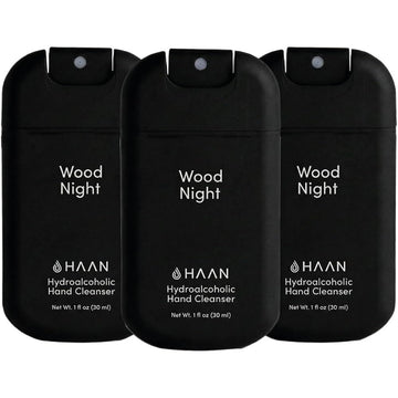 Hydroalcoholic Hand Cleanser - Wood Night by Haan for Unisex - 1 oz Hand Cleanser - Pack of 3