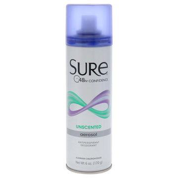 Aerosol Anti-Perspirant and Deodorant - Unscented by Sure for Unisex - 6 oz Deodorant Spray