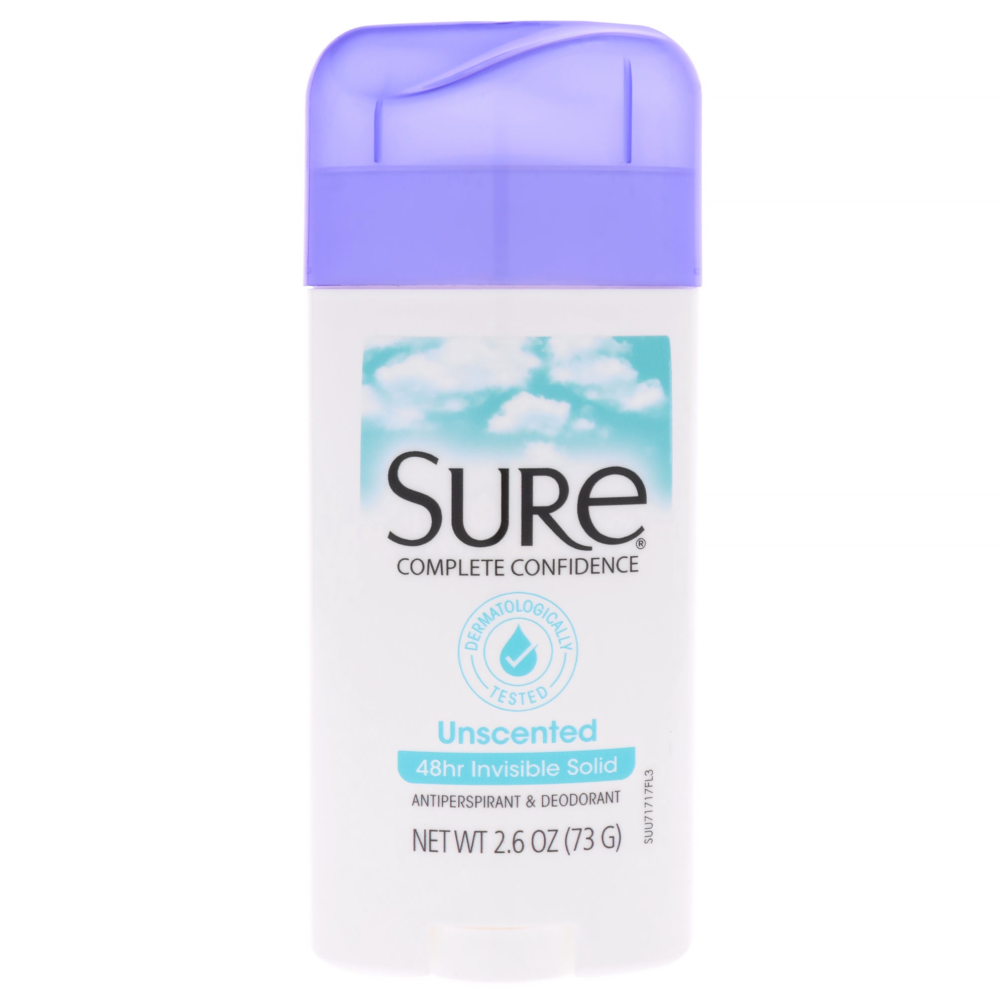 Invisible Solid Anti-Perspirant and Deodorant - Unscented by Sure for Unisex - 2.6 oz Deodorant Stick