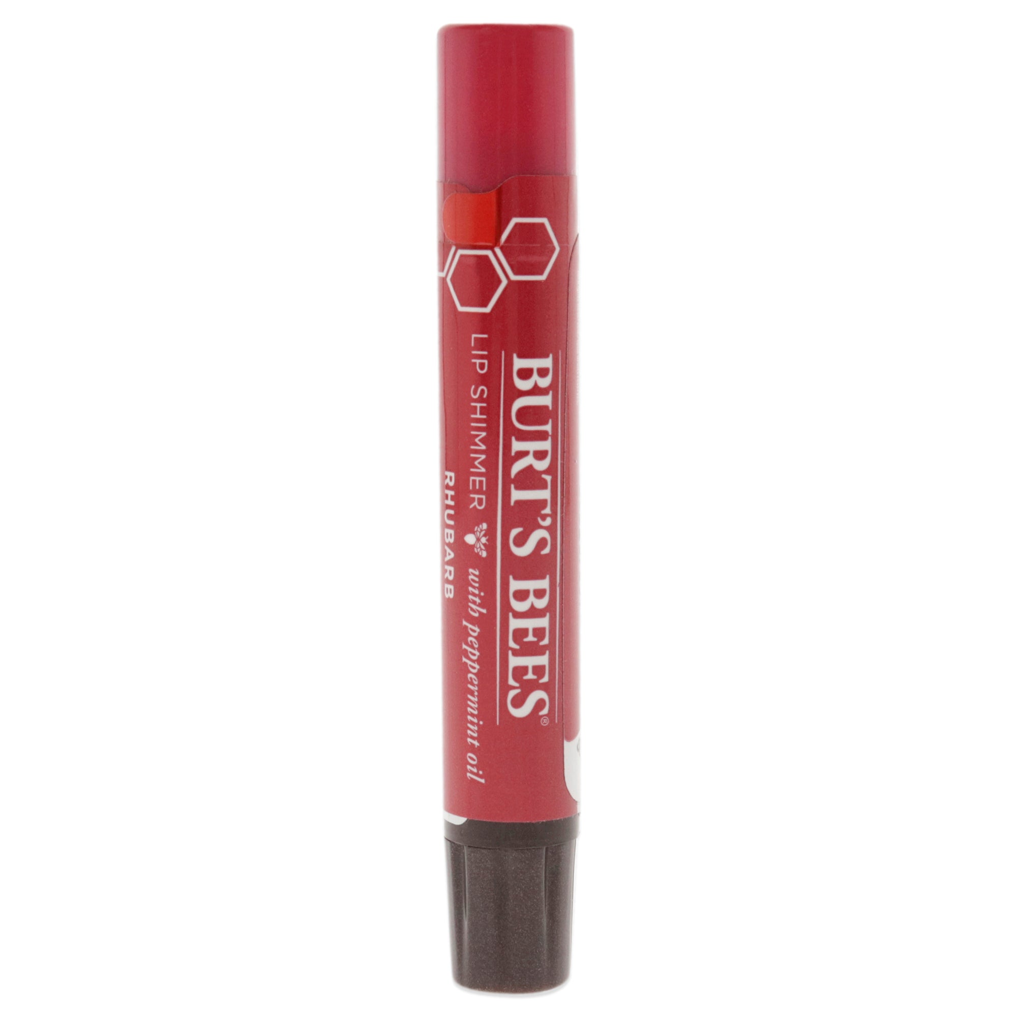 Burts Bees Lip Shimmer - Rhubarb by Burts Bees for Women - 0.09 oz Lip Balm