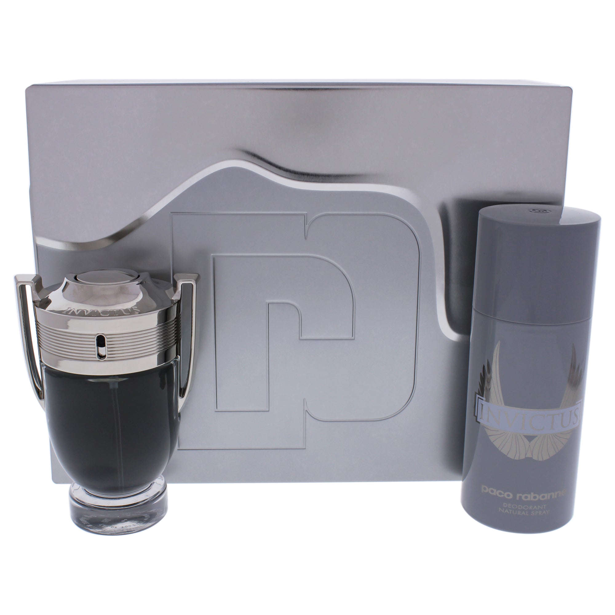Invictus by Paco Rabanne for Men - 2 Pc Gift Set 3.4oz EDT Spray, 5.1oz Deodorant Spray
