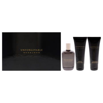 Unforgivable by Sean John for Men - 3 Pc Gift Set 4.2oz EDT Spray, 3.4oz Shower Gel, 3.4oz After Shave Balm