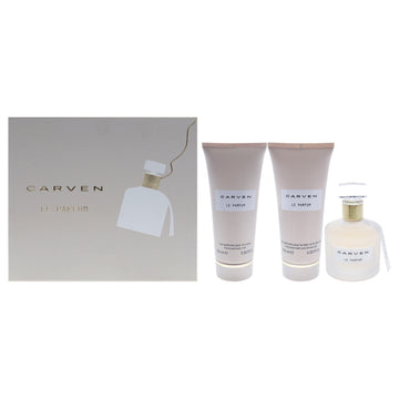 Le Parfum by Carven for Women - 3 Pc Gift Set 3.33oz EDP Spray, 3.33oz Perfumed Body Milk, 3.33oz Shower Gel