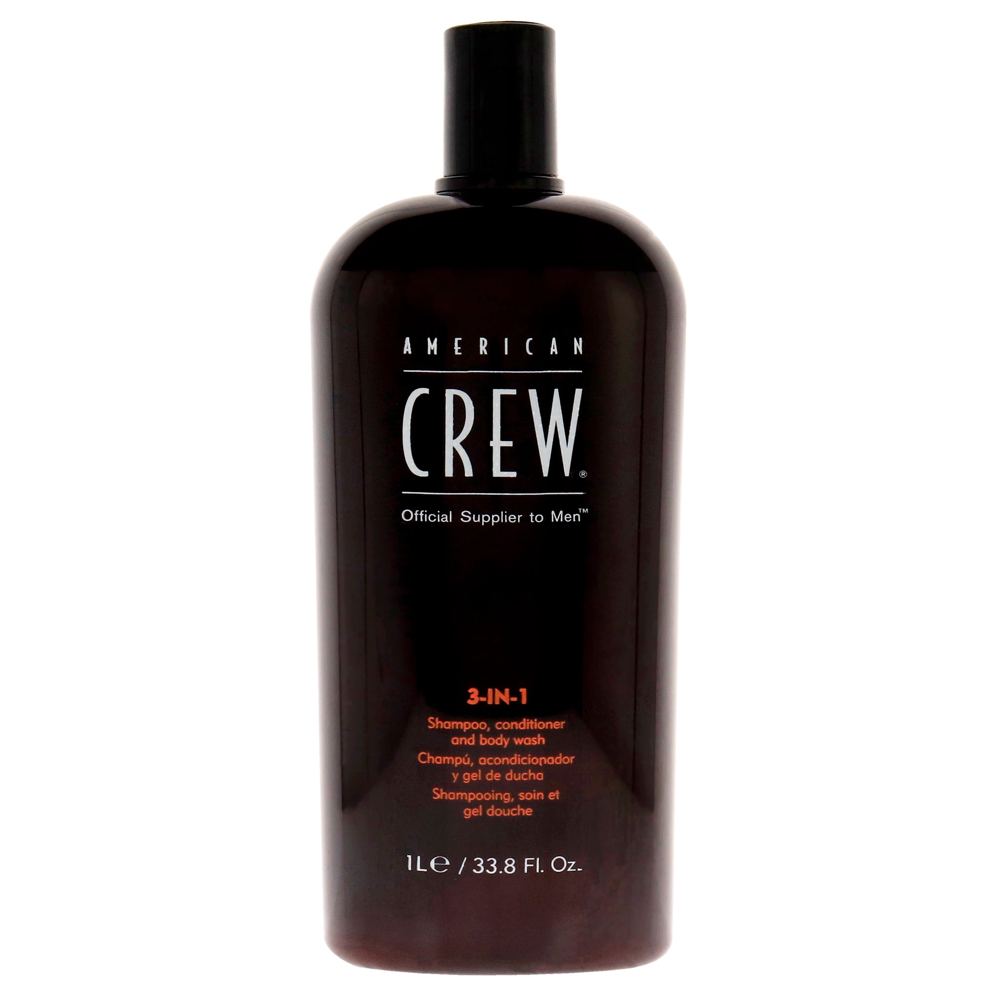 3-In-1 Shampoo, Conditioner and Body Wash by American Crew for Men - 33.8 oz Shampoo, Conditioner and Body Wash
