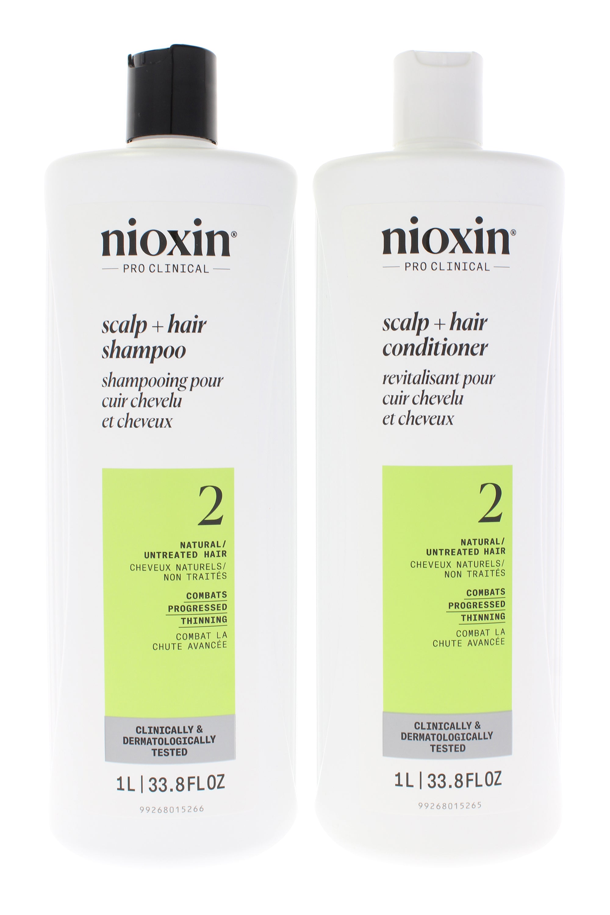 System 2 Duo by Nioxin for Unisex - 2 x 33.8 oz Shampoo, Conditioner