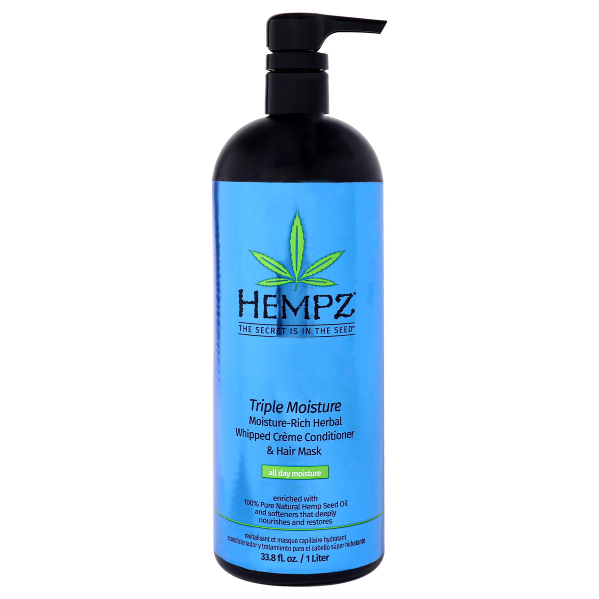 Triple Moisture-Rich Herbal Whipped Creme Conditioner Hair Mask by Hempz for Unisex - 33.8 oz Conditioner and Hair Mask