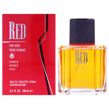 Red by Giorgio Beverly Hills for Men - 3.4 oz EDT Spray