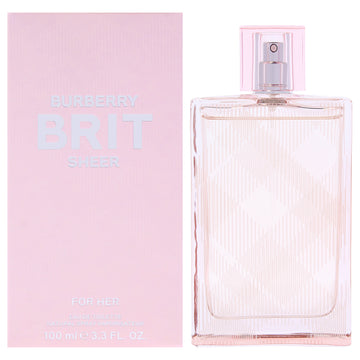Burberry Brit Sheer by Burberry for Women - 3.3 oz EDT Spray