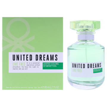 United Dreams - Live Free by United Colors Of Benetton for Women - 2.7 oz EDT Spray