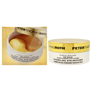 24K Gold Pure Luxury Lift and Firm Hydra-Gel Eye Patches by Peter Thomas Roth for Women - 60 Pc Patches