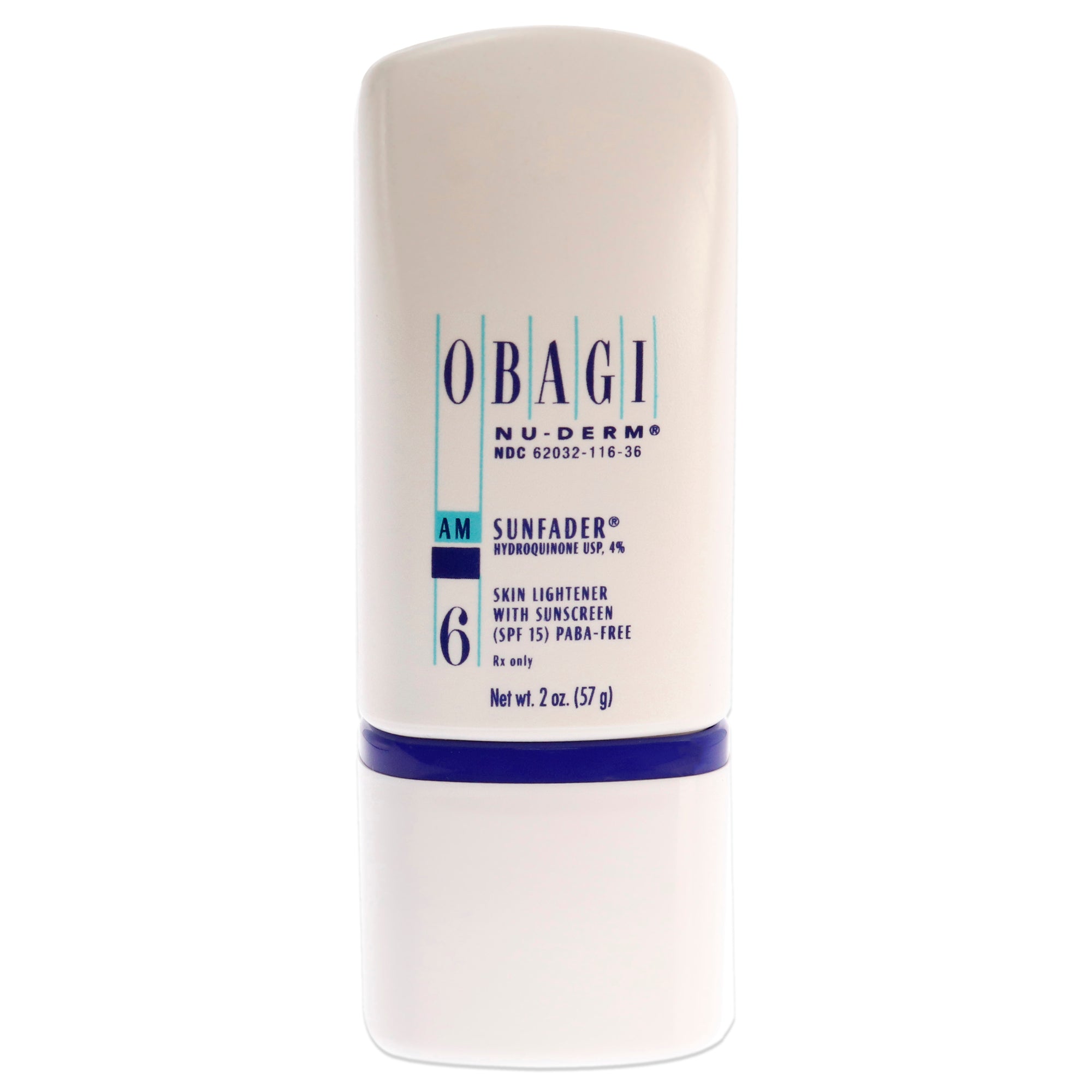Obagi Nu-Derm 6 AM Sunfader Skin Lightener with Sunscreen SPF 15 by Obagi for Women - 2 oz Cream