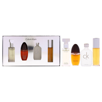 Calvin Klein Variety by Calvin Klein for Women - 4 Pc Mini Gift Set 0.5oz Obsession EDP Spray, 0.5oz CK One EDT Splash, 0.5oz Eternity EDP Spray, 0.5oz Escape EDP Spray