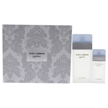 Light Blue by Dolce and Gabbana for Women - 2 Pc Gift Set 3.3oz EDT Spray, 0.84oz EDT Spray