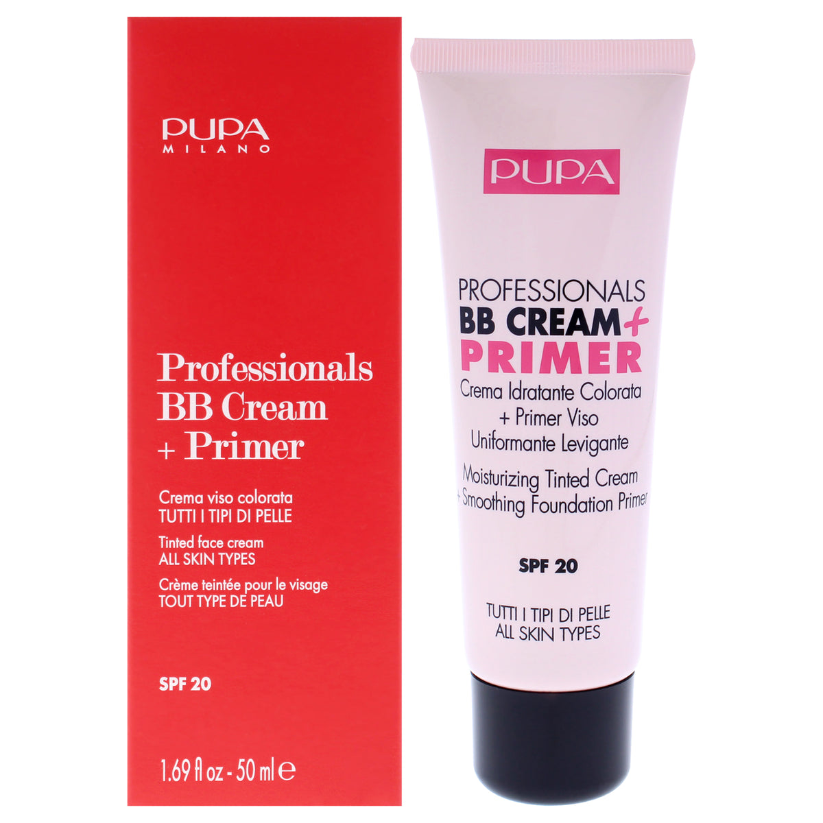 Professionals BB Cream Plus Primer SPF 20 - 002 Sand - All Skin Types by Pupa Milano for Women - 1.69 oz Primer