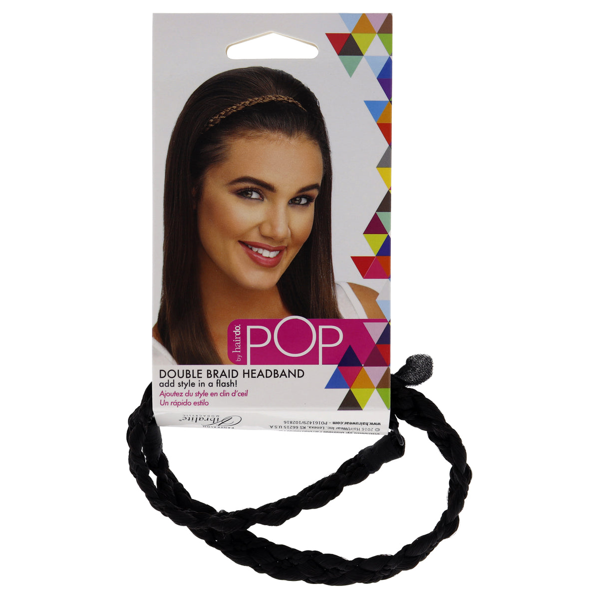 Pop Double Braid Headband - R2 Ebony by Hairdo for Women - 1 Pc Hair Band