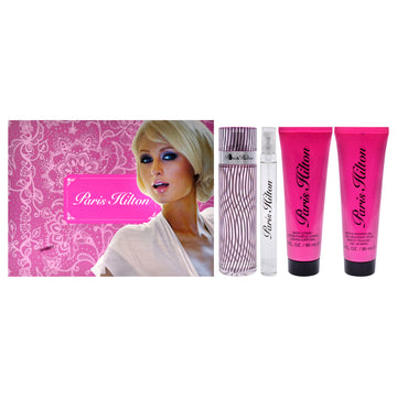 Paris Hilton by Paris Hilton for Women - 4 Pc Gift Set 3.4oz EDP Spray, 0.34oz EDP Spray, 3oz Body Lotion, 3oz Bath and Shower Gel