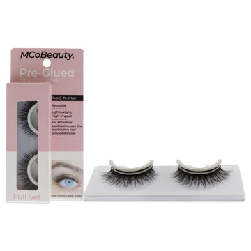 Pre-Glued False Eyelashes - Ready-To Wear by MCoBeauty for Women - 1 Pair Eyelashes