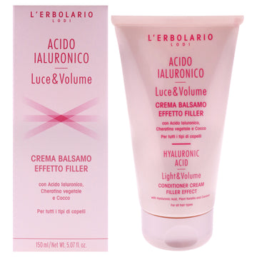 Hyaluronic Acid Light and Volume Conditioner Cream by LErbolario for Unisex - 5.07 oz Conditioner