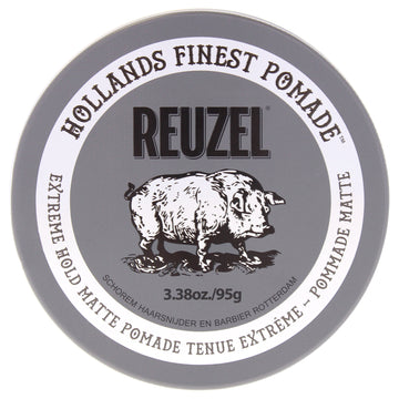 Extreme Hold Matte Pomade by Reuzel for Men - 3.38 oz Pomade
