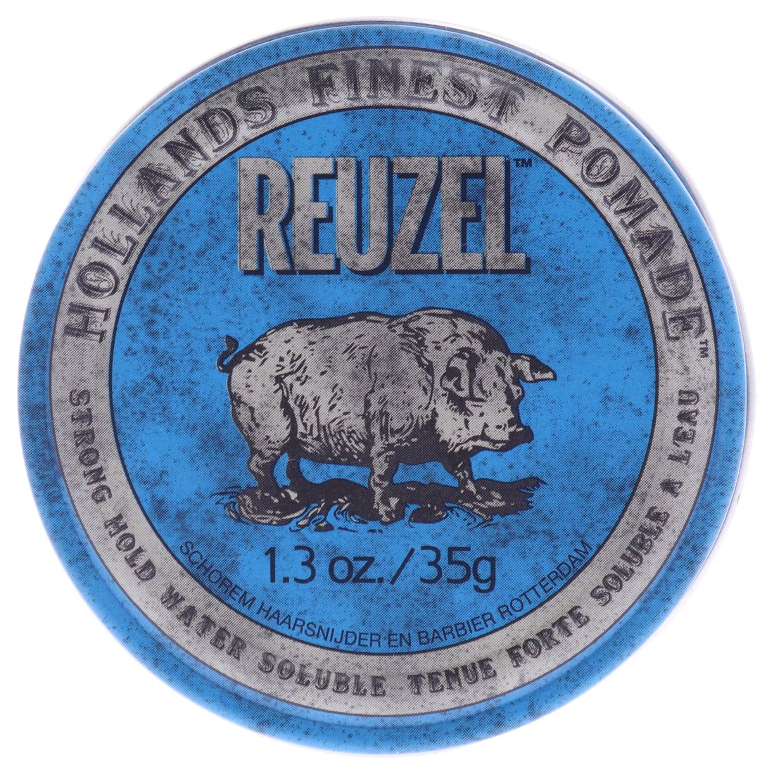 Blue Strong Hold Water Soluble Pomade by Reuzel for Men - 1.3 oz Pomade
