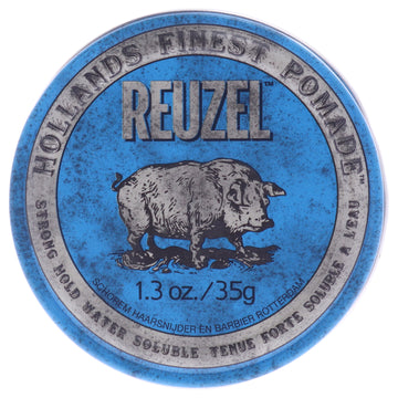 Blue Strong Hold Water Soluble Pomade by Reuzel for Men - 1.3 oz Pomade