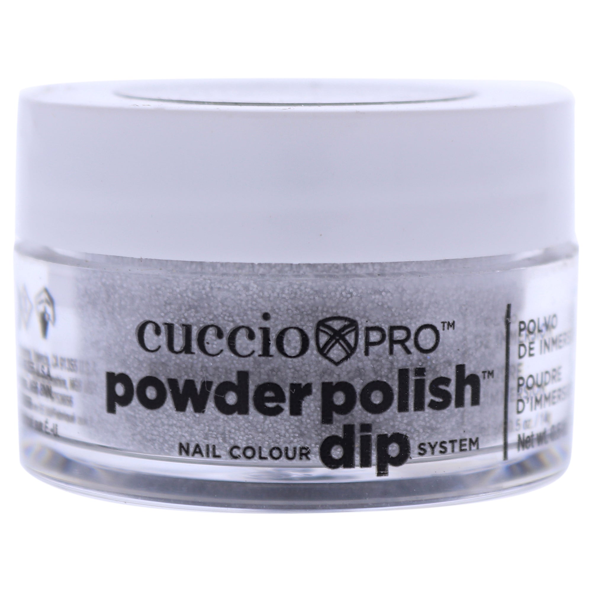 Pro Powder Polish Nail Colour Dip System - Silver with Silver Glitter by Cuccio Pro for Women - 0.5 oz Nail Powder