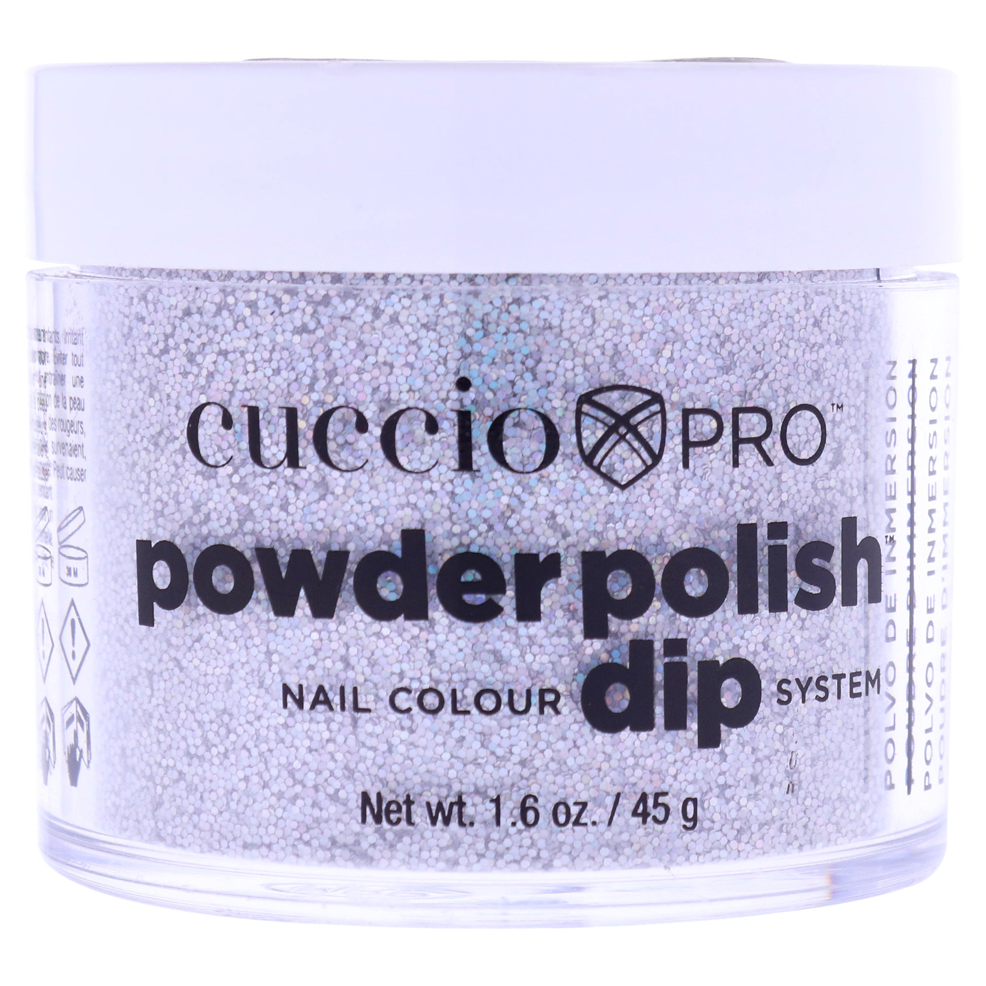 Pro Powder Polish Nail Colour Dip System - Deep Silver Glitter by Cuccio Pro for Women - 1.6 oz Nail Powder