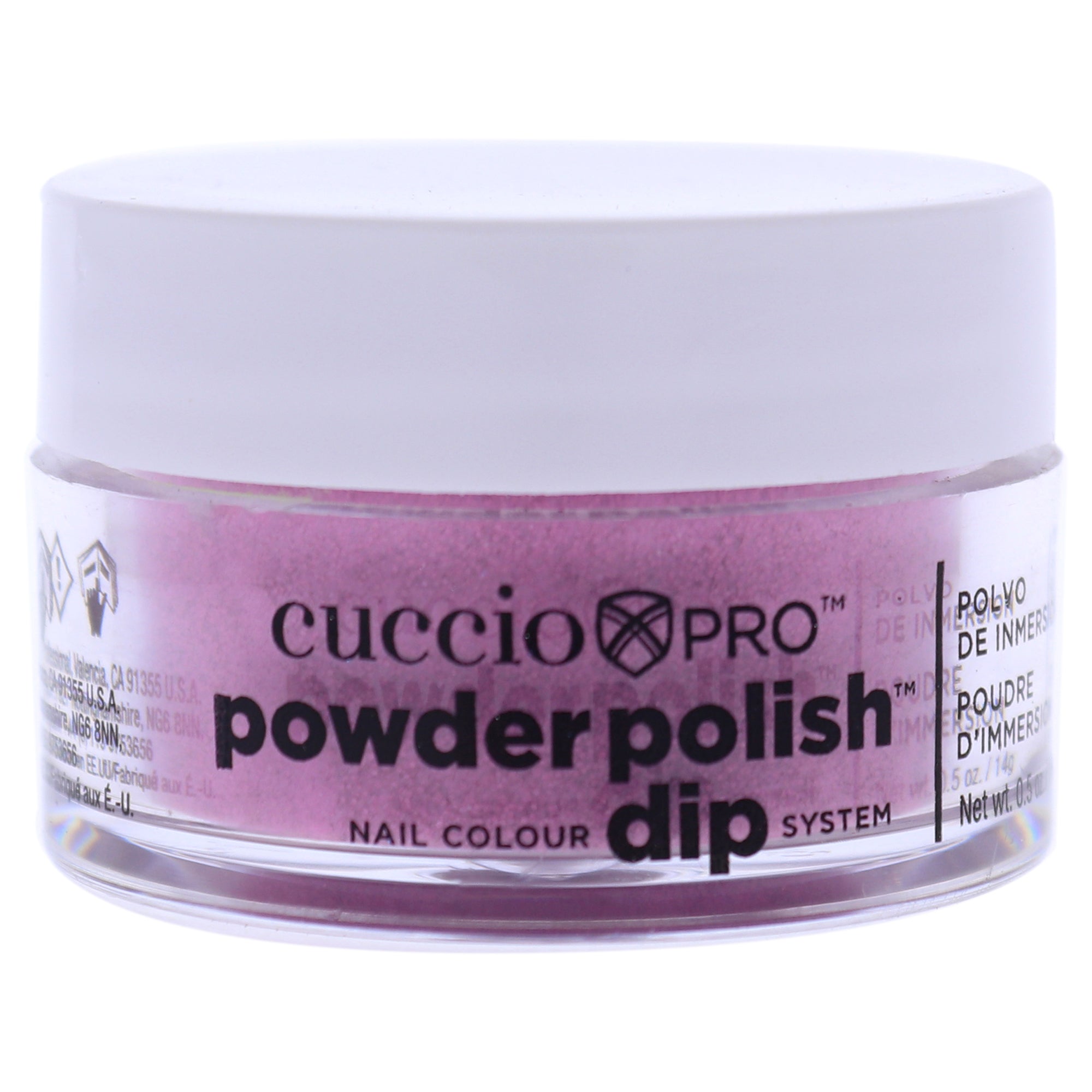 Pro Powder Polish Nail Colour Dip System - Deep Pink With Pink Glitter by Cuccio Pro for Women - 0.5 oz Nail Powder