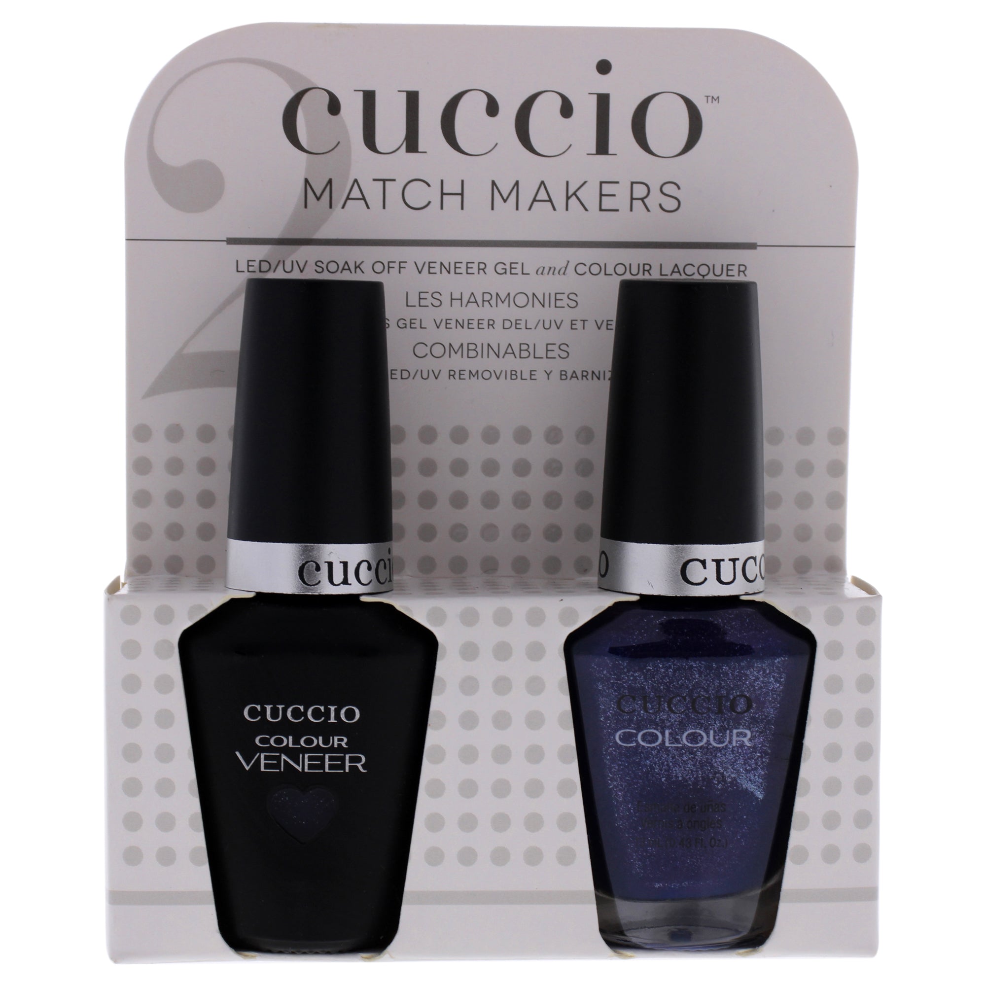 Match Makers Set - Purple Rain In Spain by Cuccio Colour for Women - 2 Pc 0.44oz Veneer Soak Of Gel Nail Polish, 0.43oz Colour Nail Polish
