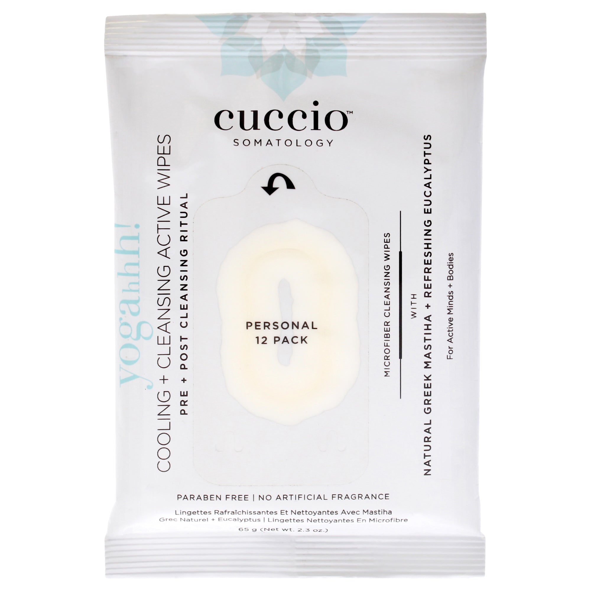 Yogahh Cooling Plus Cleansing Wipes by Cuccio Somatology for Women - 12 Count Wipes