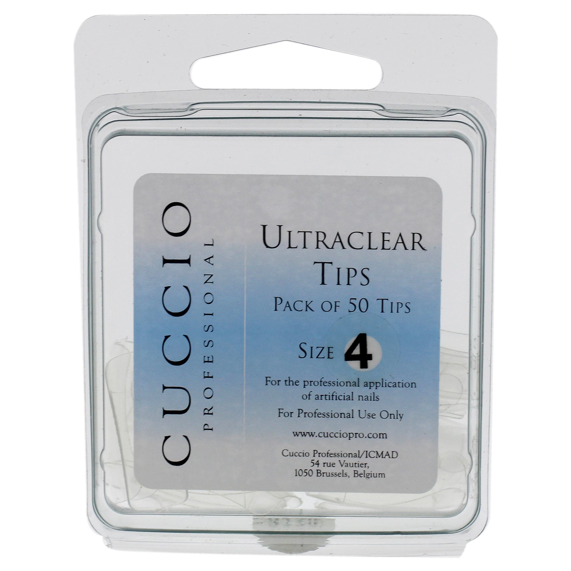 Ultraclear Tips Pack - 4 by Cuccio Pro for Women - 50 Pc Acrylic Nails
