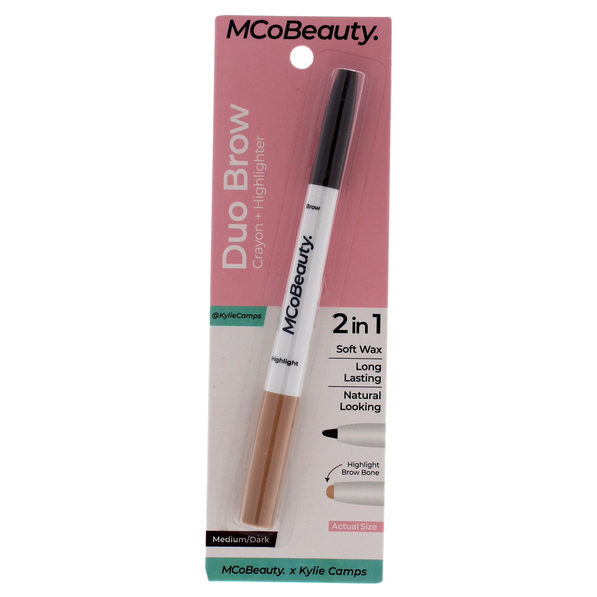 Duo Brow Crayon Plus Highlighter - Dark Brown by MCoBeauty for Women - 0.02 oz Eyebrow