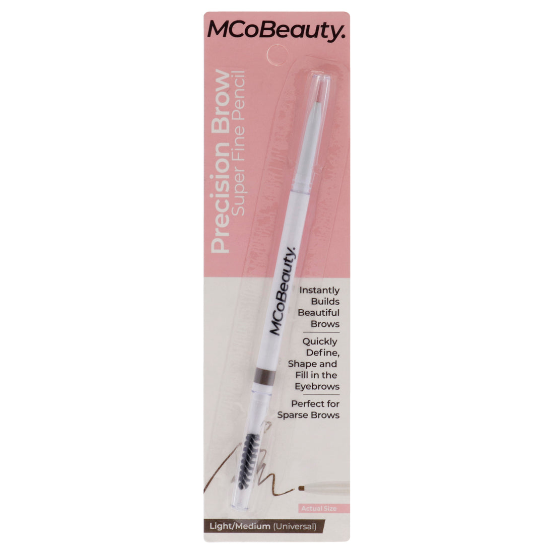 Precision Brow Super Fine Pencil - Light-Medium by MCoBeauty for Women - 0.007 oz Eyebrow