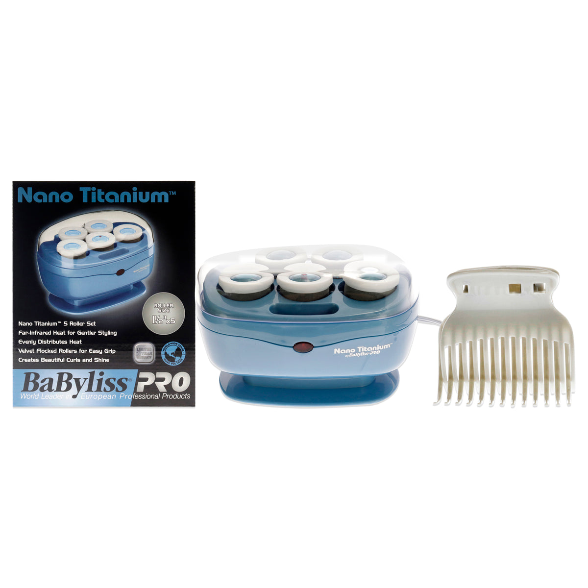 Nano Titanium 5 Roller Set - BABNTTS7 by BaBylissPRO for Unisex - 5 Pc Hair Setter