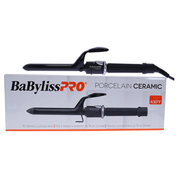 Porcelain Ceramic Spring Curling Iron - BP75SUC - Black by BaBylissPRO for Unisex - 0.75 Inch Curling Iron