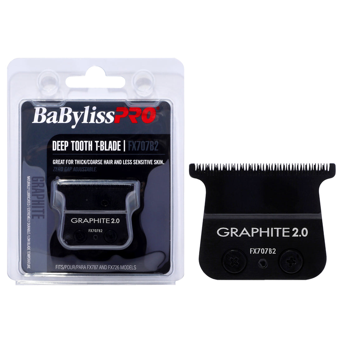 Replacement T-Blade Deep Tooth - FX707B2 Graphite by BaBylissPRO for Men - 1 Pc Blade