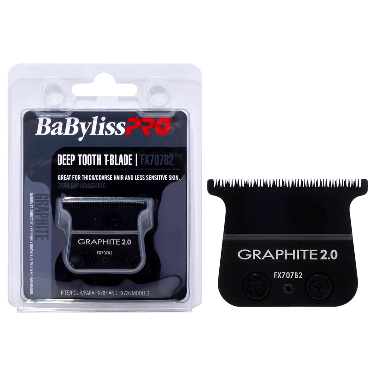 Replacement T-Blade Deep Tooth - FX707B2 Graphite by BaBylissPRO for Men - 1 Pc Blade