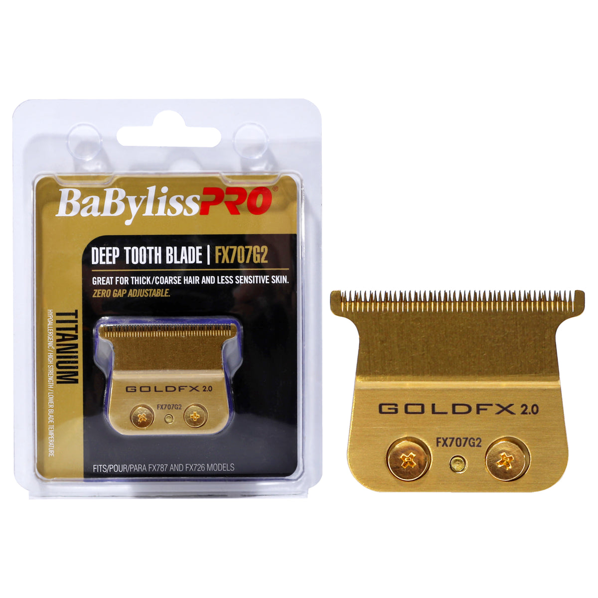 Replacement T-Blade Deep Tooth - FX707G2 Gold by BaBylissPRO for Men - 1 Pc Blade