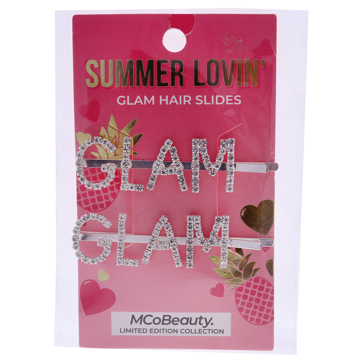 Summer Lovin Glam Hair Slides by MCoBeauty for Women - 2 Pc Hair Clips (Limited Edition)