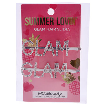 Summer Lovin Glam Hair Slides by MCoBeauty for Women - 2 Pc Hair Clips (Limited Edition)