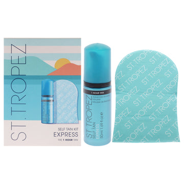 Self Tan Express Kit by St. Tropez for Unisex - 2 Pc 1.69oz Advance Bronzing Mousse, Velvet Luxe Applicator Mitt
