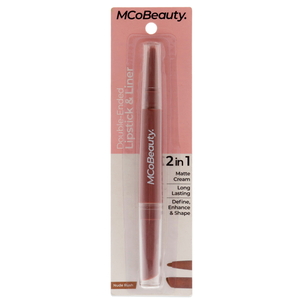Double-Ended Lipstick and Liner - Nude Rush by MCoBeauty for Women - 0.115 oz Lipstick