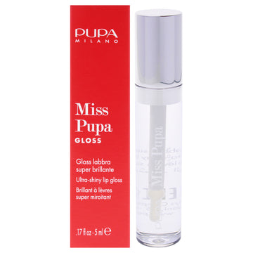Miss Pupa Gloss Ultra-Shine Lip Gloss - 100 Crystal Glass by Pupa Milano for Women - 0.17 oz Lip Gloss