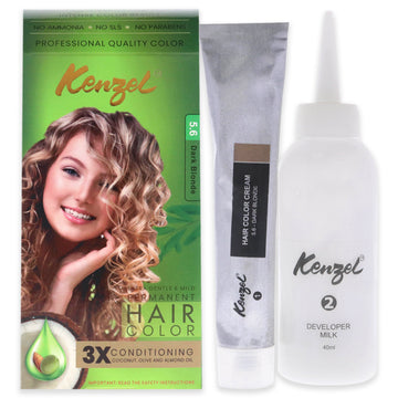 Extra Gentle and Mild Permanent Hair Color - 5.6 Dark Blonde by Kenzel for Women - 1 Application Hair Color